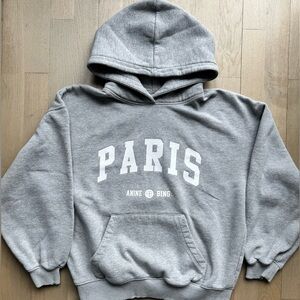 Anine Bing " PARIS " Hooded Grey Sweatshirt - XS